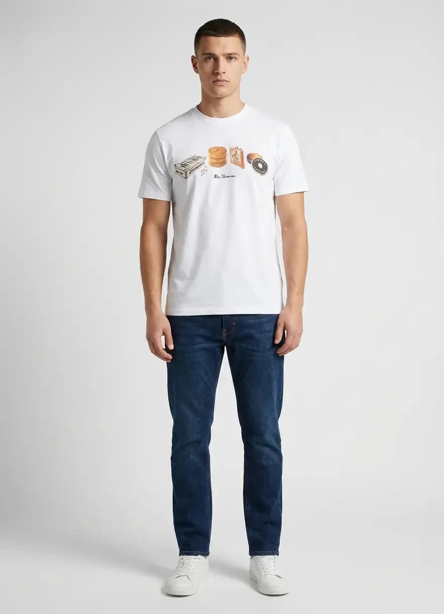 Ben Sherman Beats & Blades White T-Shirt - Subwear