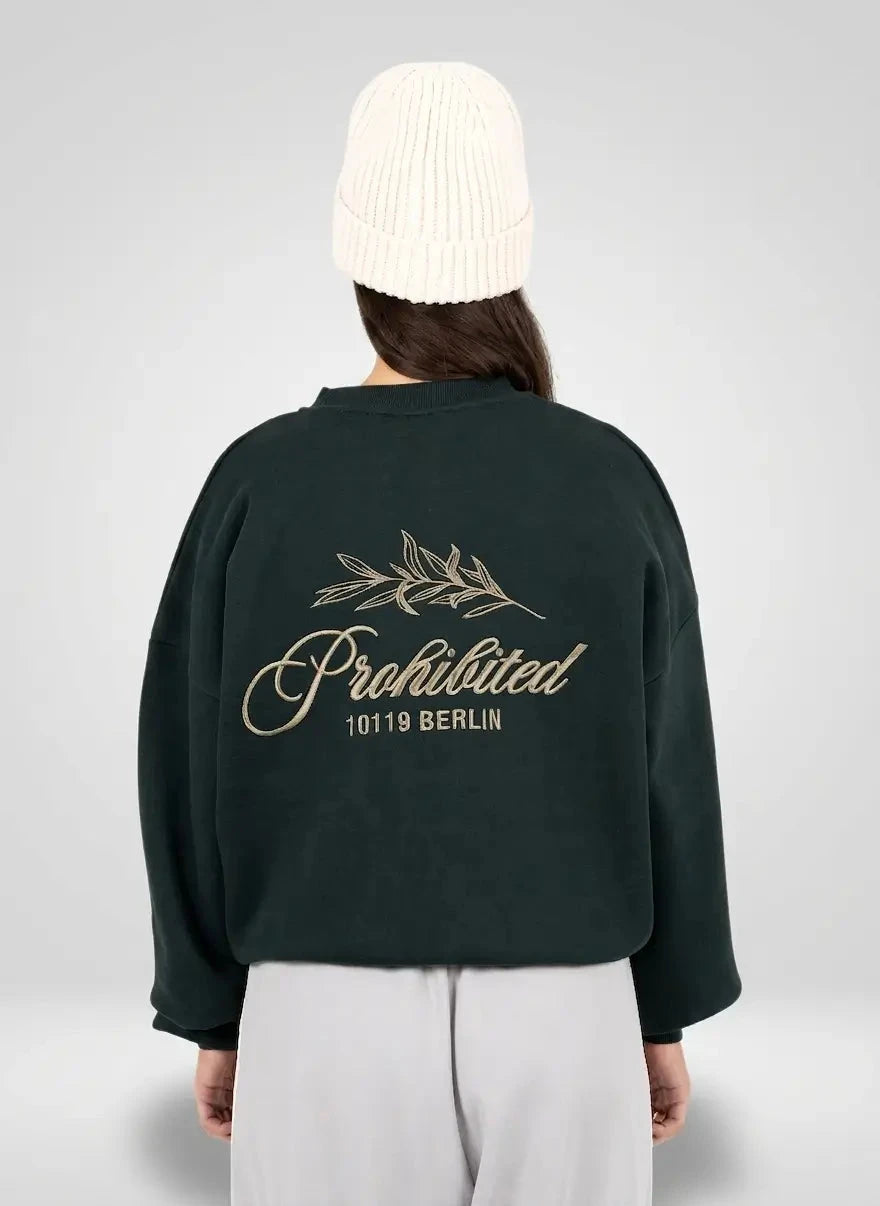 Prohibited Leaf Green Crew Neck Sweatshirt - Subwear