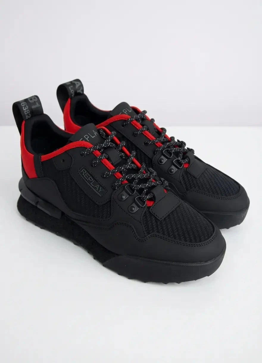 Replay Field Speed Carbon Black Red Sneakers - Subwear