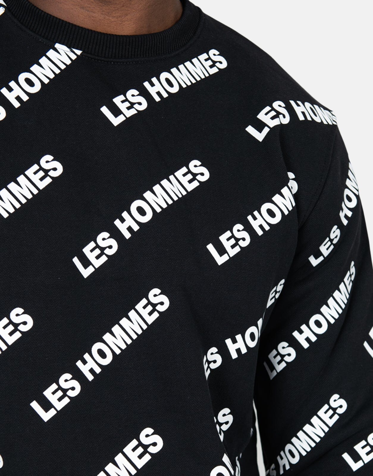Les Hommes Allover Print Black Sweatshirt - Subwear