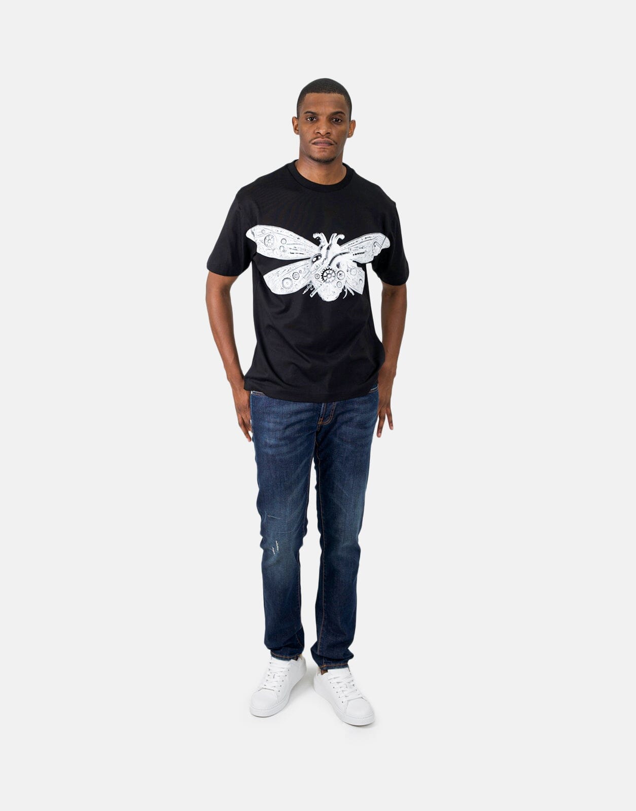 Les Hommes Black Label Dragonfly Black T-Shirt - Subwear