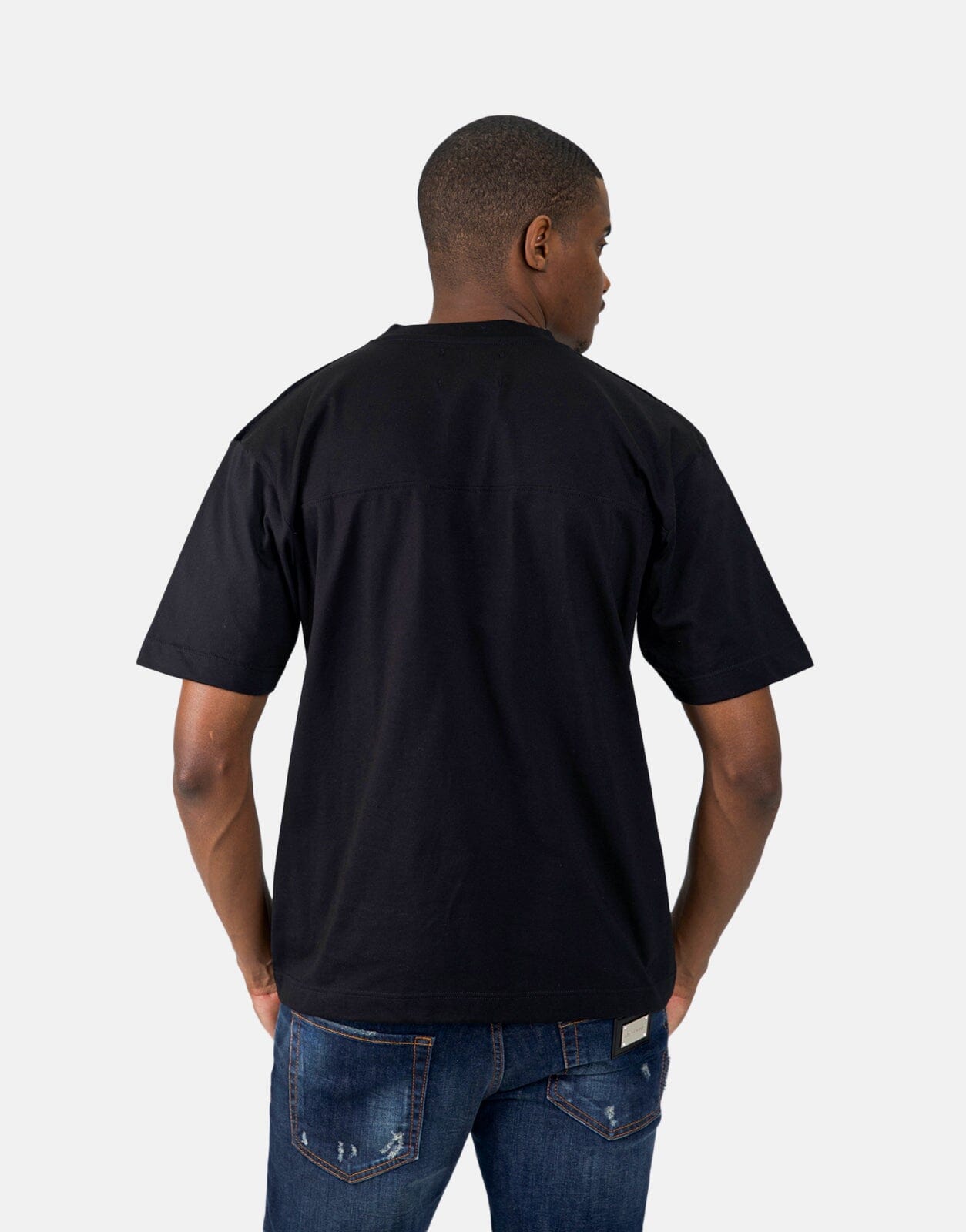 Les Hommes Black Label Eyelet Black T-Shirt - Subwear
