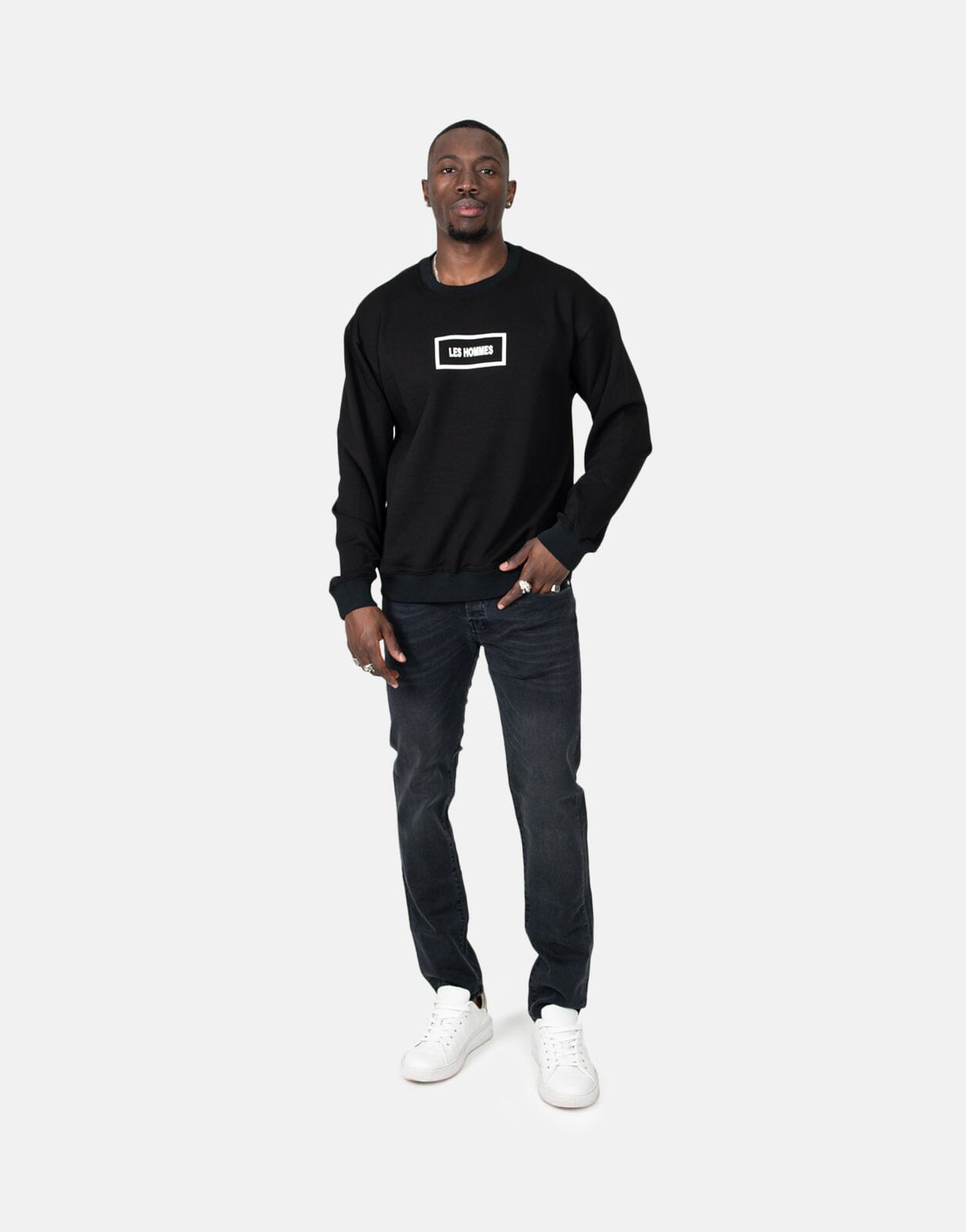 Les Hommes Box Print Black Sweatshirt - Subwear