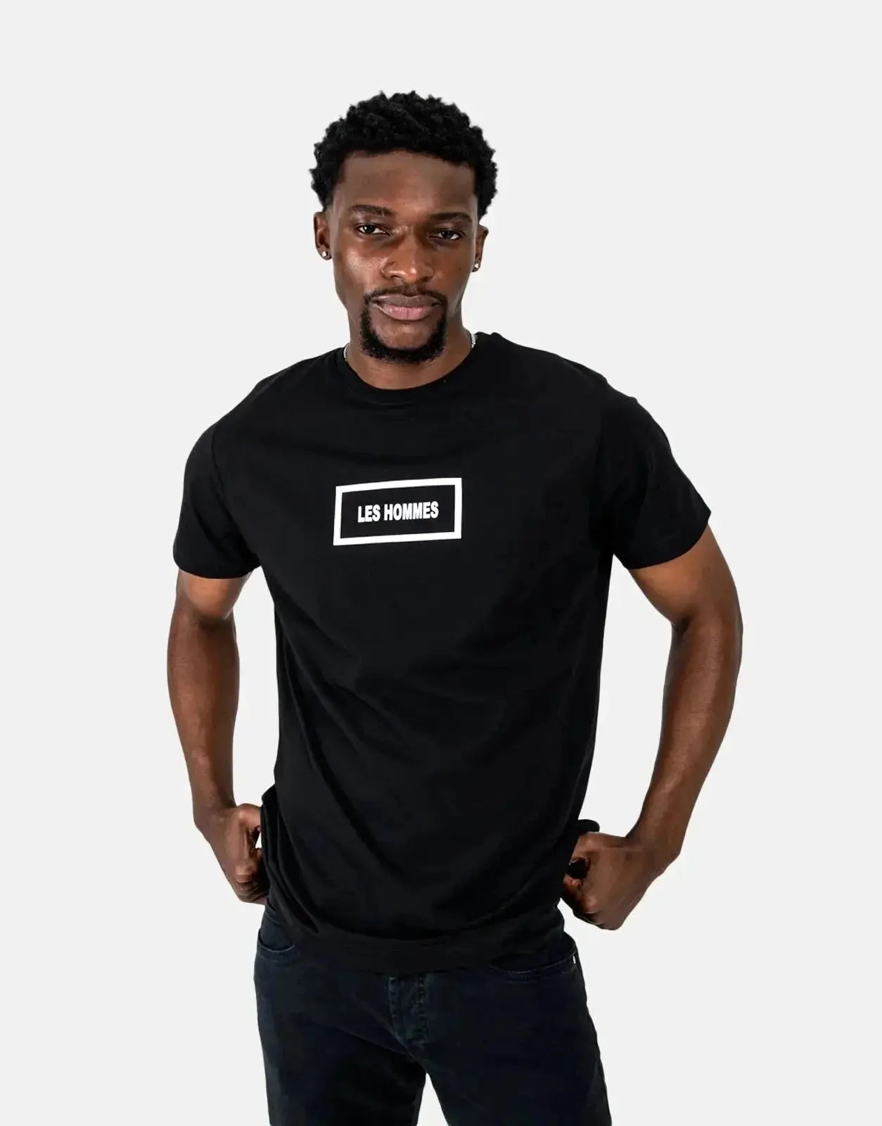 Les Hommes Box Print Black T-Shirt - Subwear