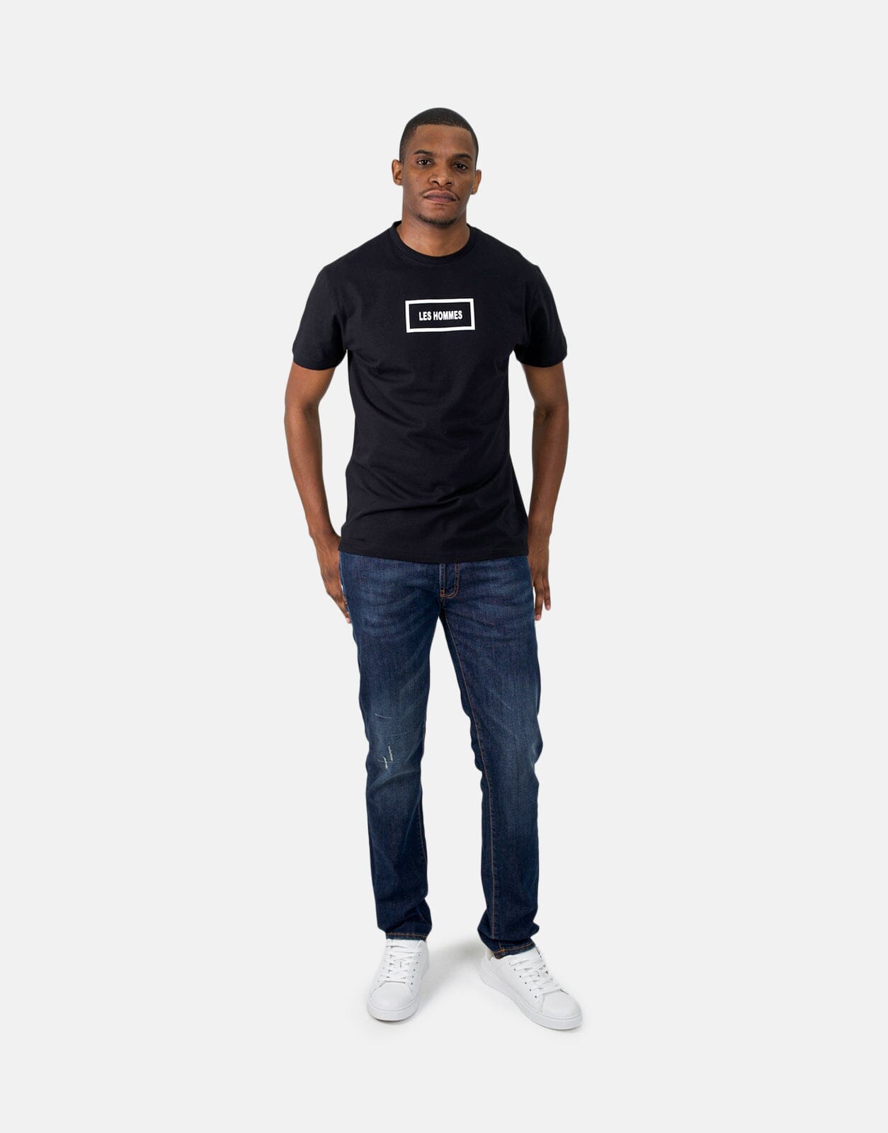 Les Hommes Box Print Black T-Shirt - Subwear