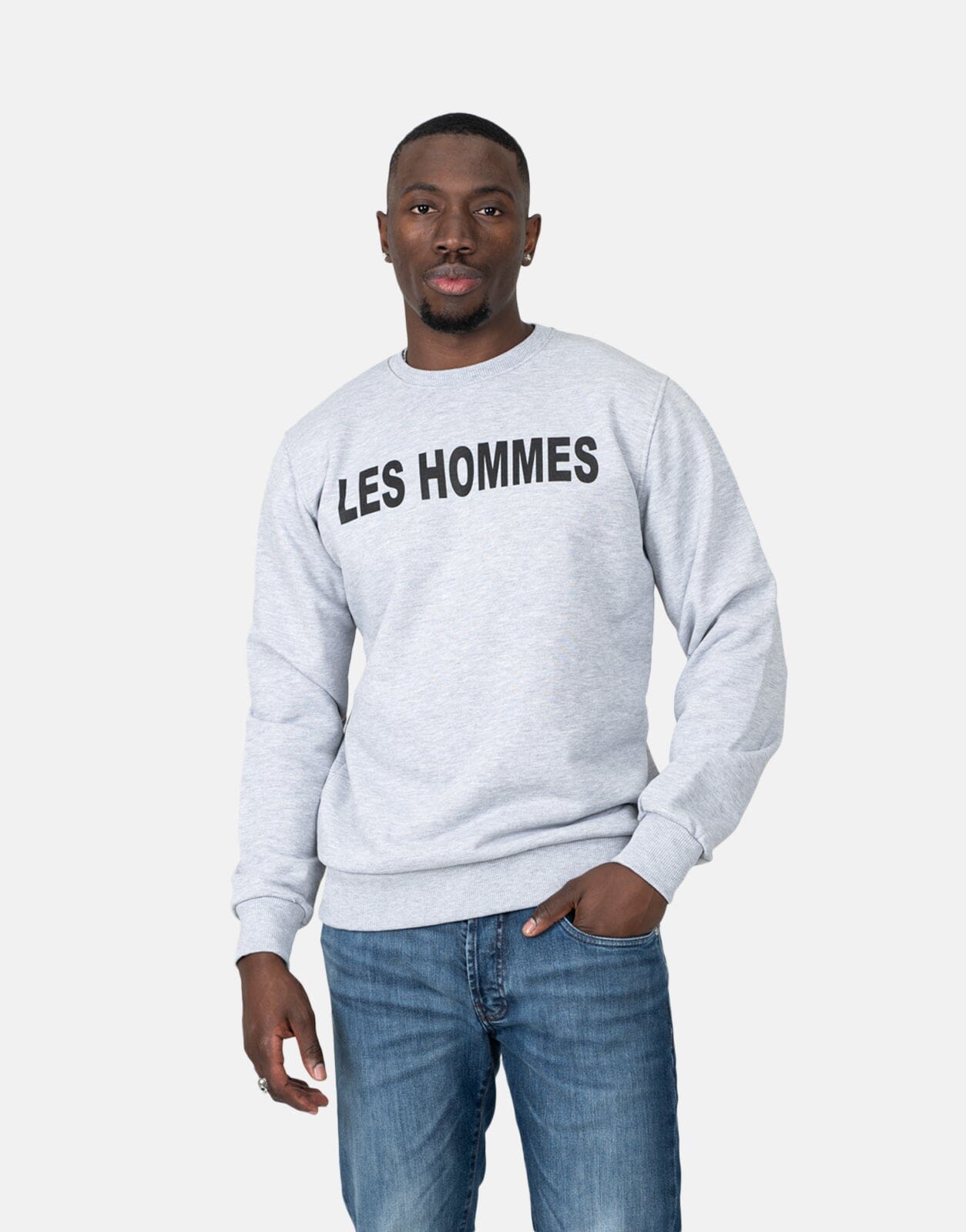 Les Hommes Chest Font Grey Sweatshirt - Subwear