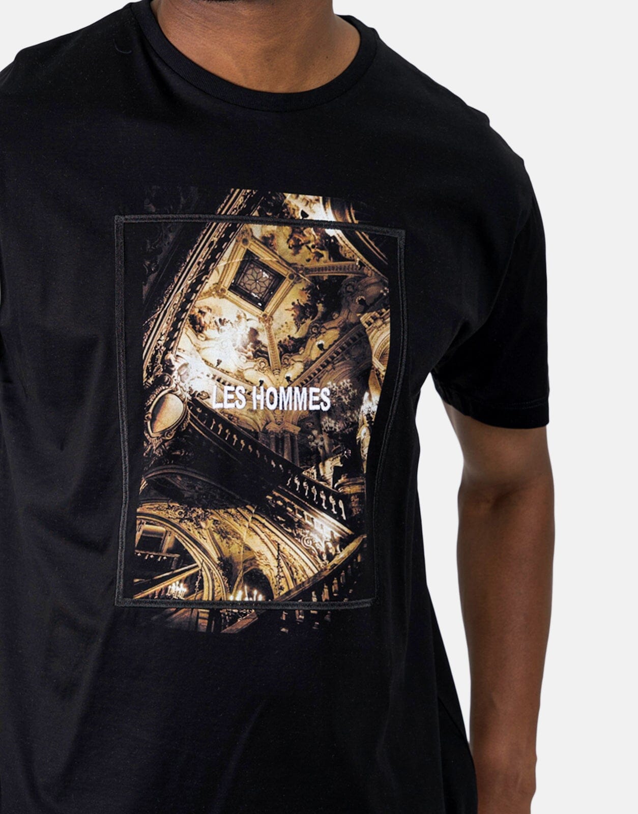 Les Hommes Digital Print Black T-Shirt - Subwear