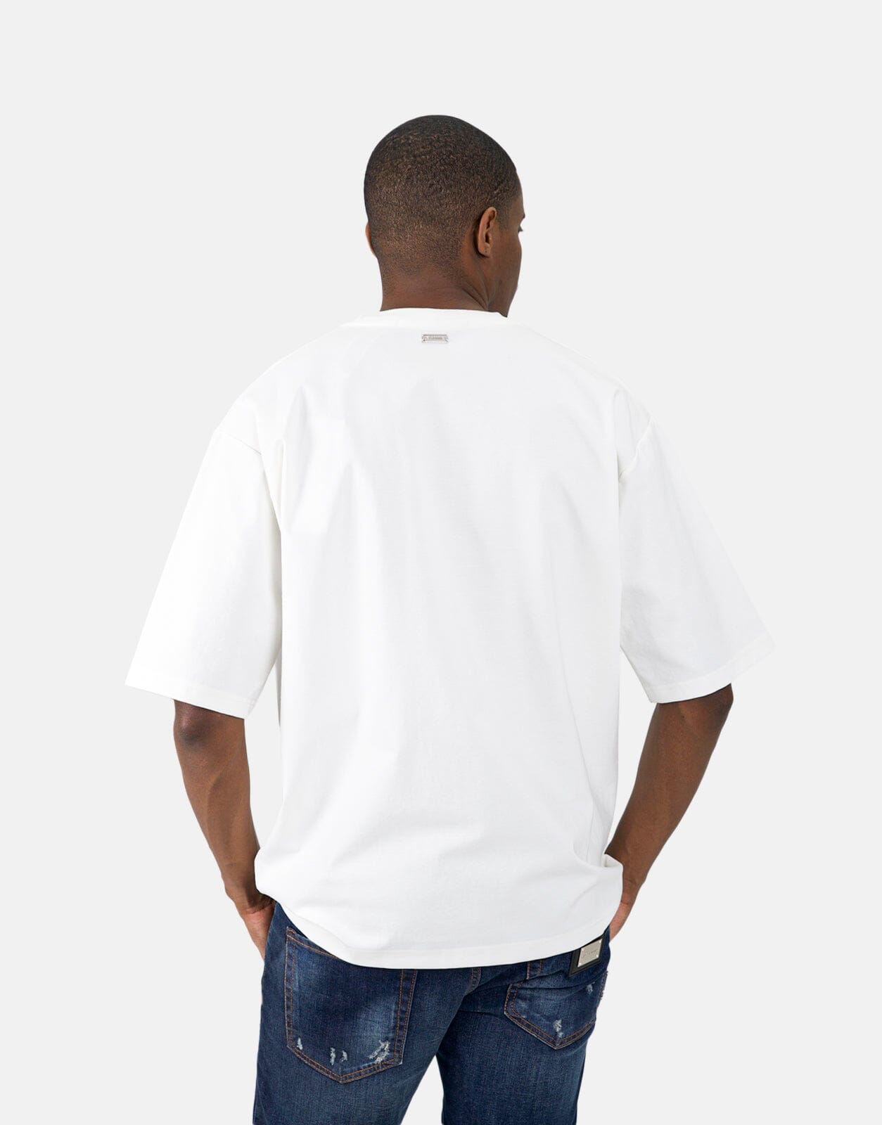Les Hommes Flock Logo White T-Shirt - Subwear