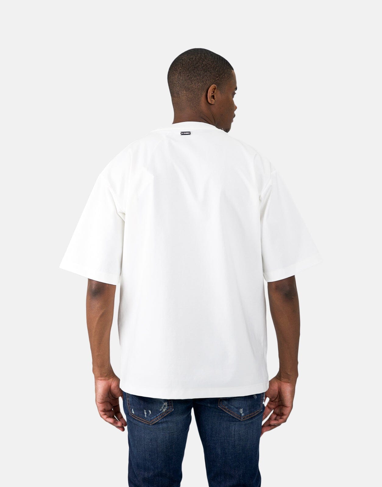 Les Hommes Glitter Logo White T-Shirt - Subwear