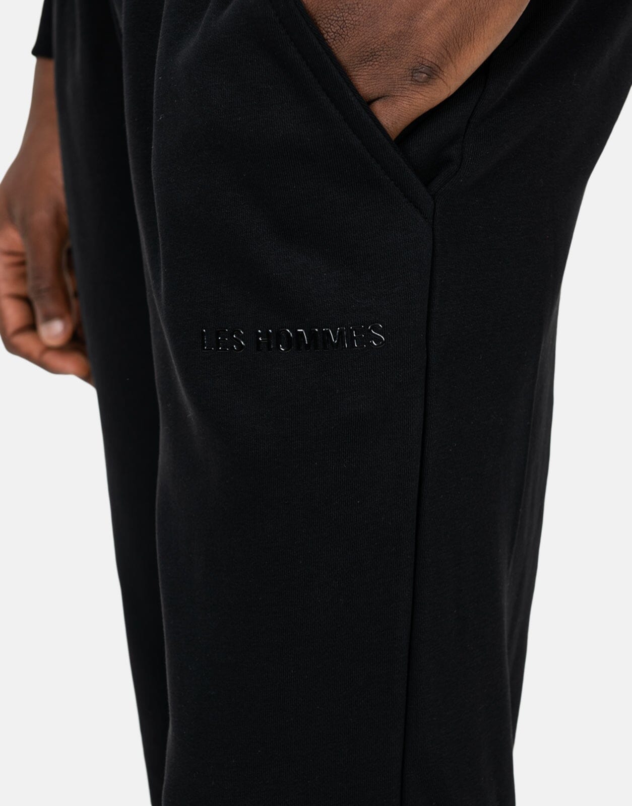 Les Hommes Logo Jogger Black Sweatpants - Subwear