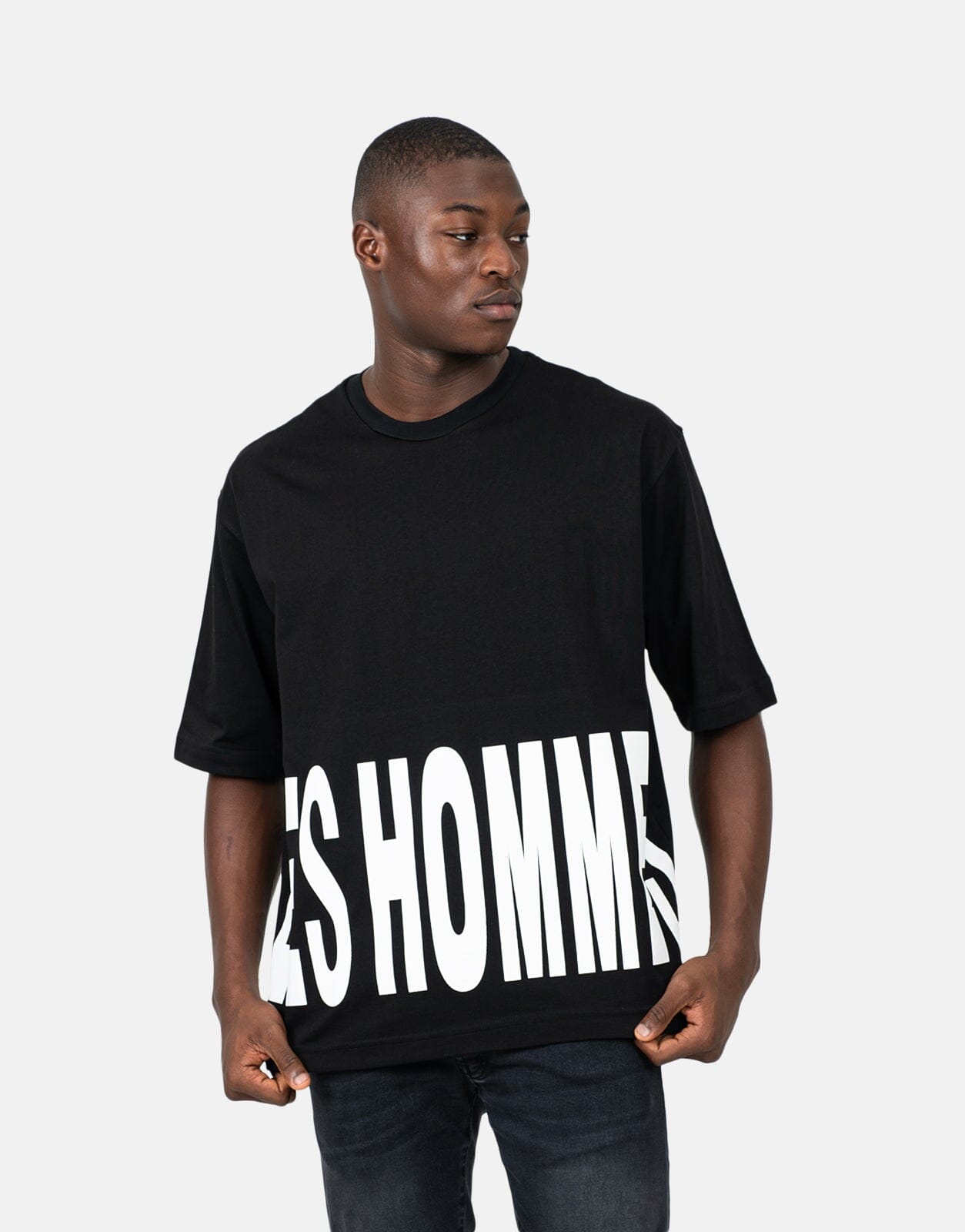 Les Hommes Marco Logo Black T-Shirt - Subwear