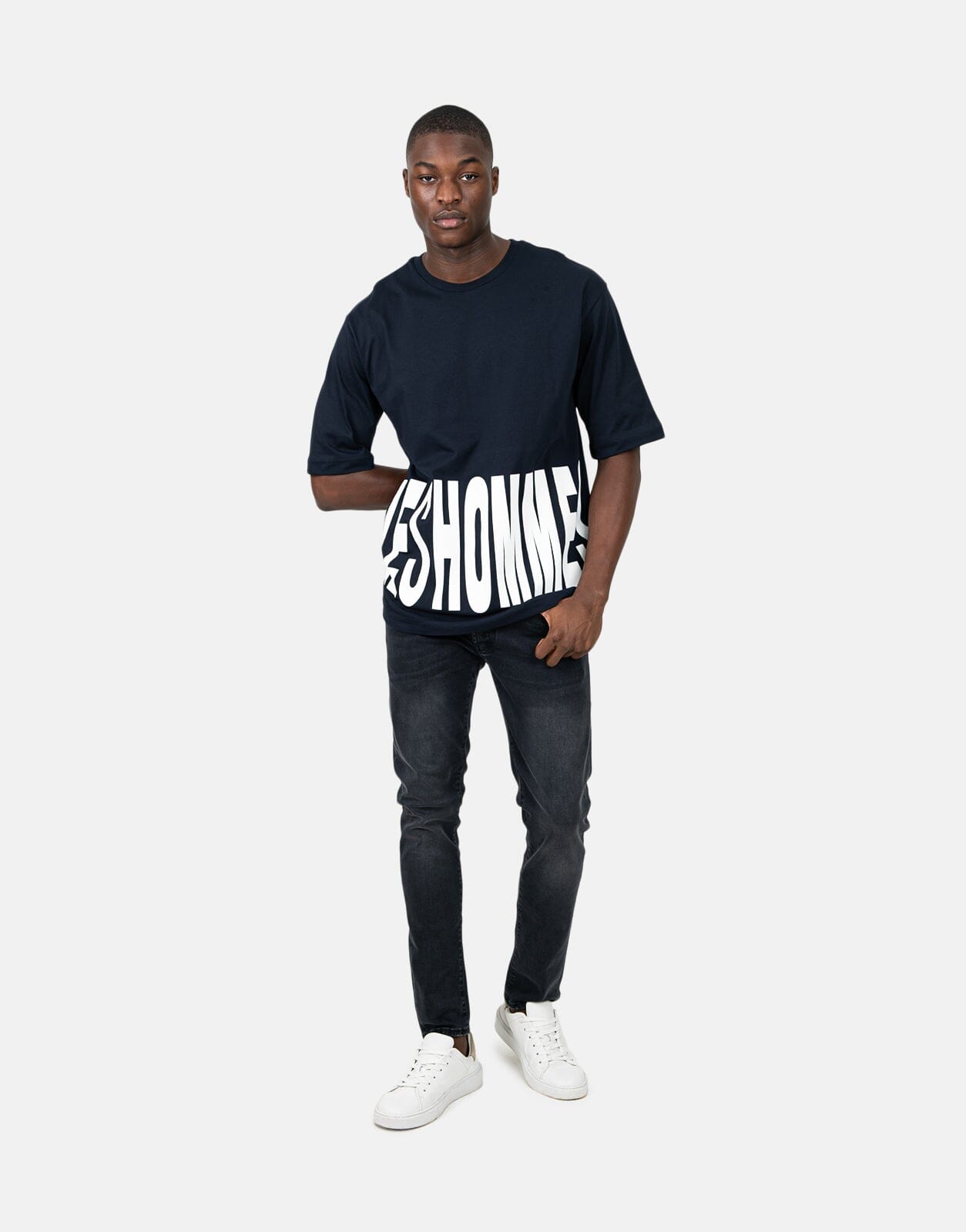 Les Hommes Marco Logo Blue T-Shirt - Subwear