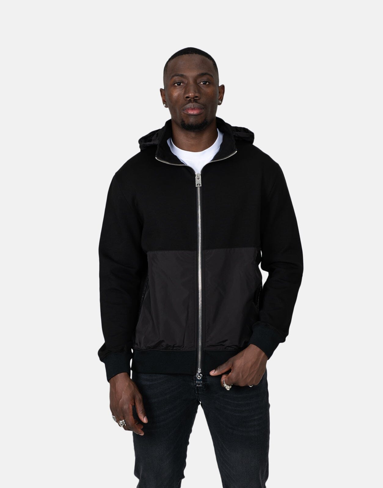 Les Hommes Nylon Black Sweatshirt - Subwear