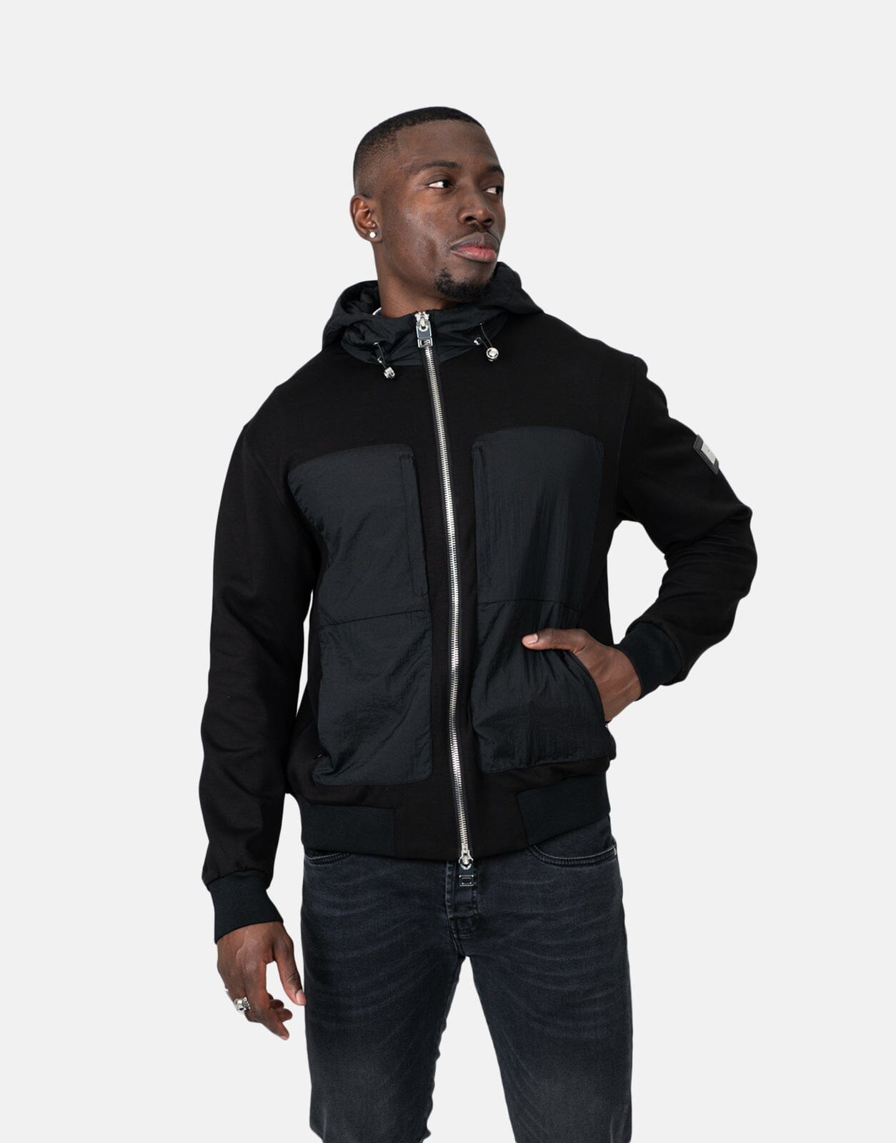 Les Hommes Nylon Crickle Black Jacket - Subwear