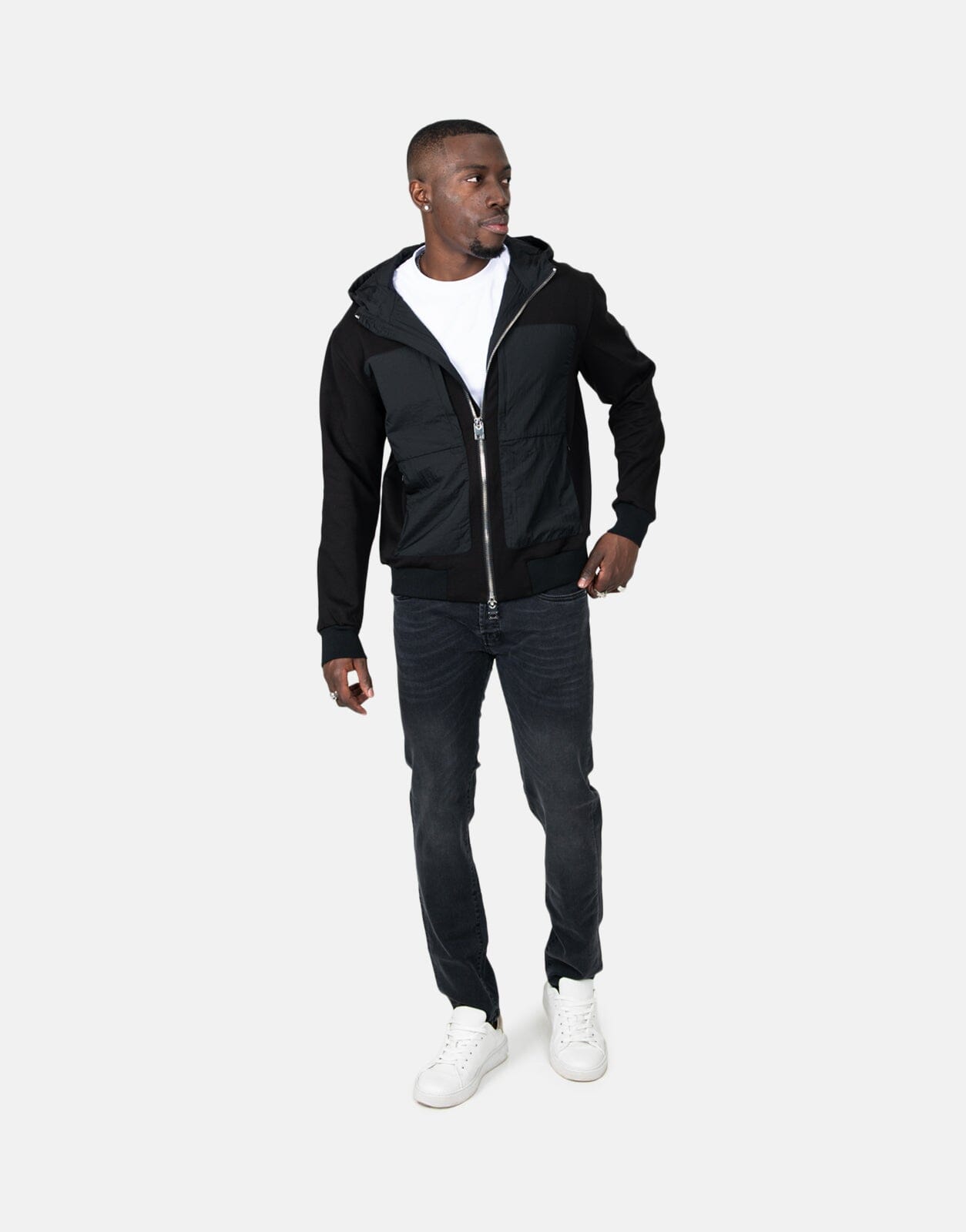 Les Hommes Nylon Crickle Black Jacket - Subwear