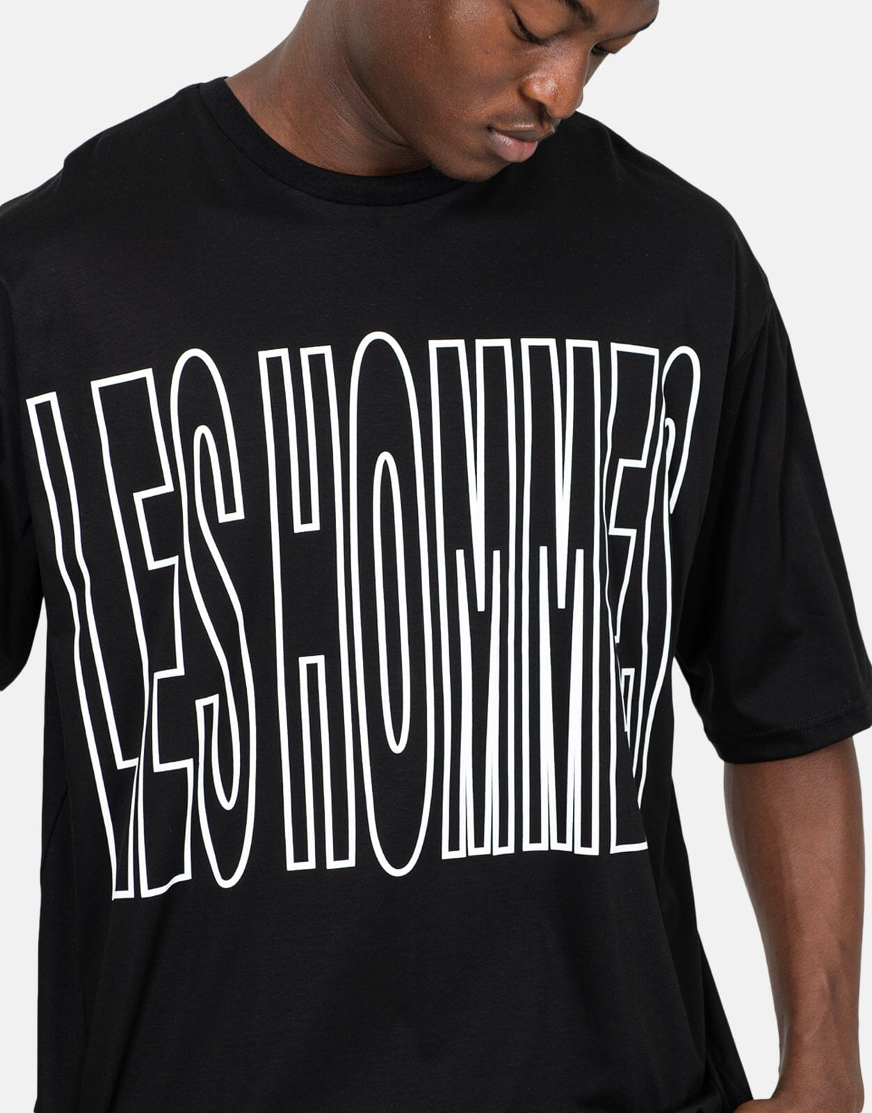 Les Hommes Overoutline Black T-Shirt - Subwear