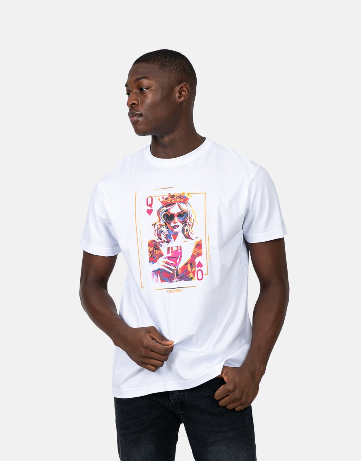 Les Hommes Queen Of Hearts White T-Shirt - Subwear