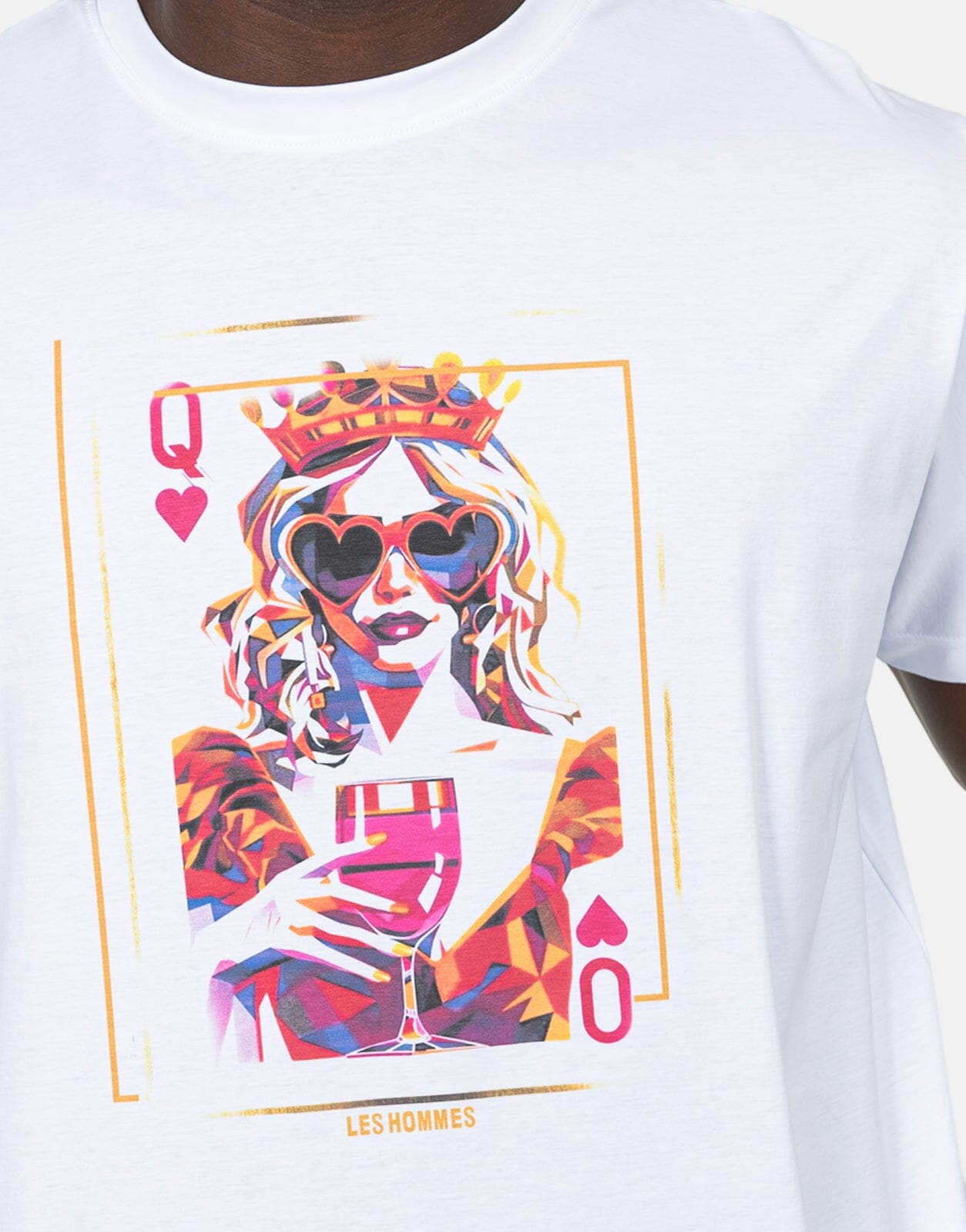 Les Hommes Queen Of Hearts White T-Shirt - Subwear