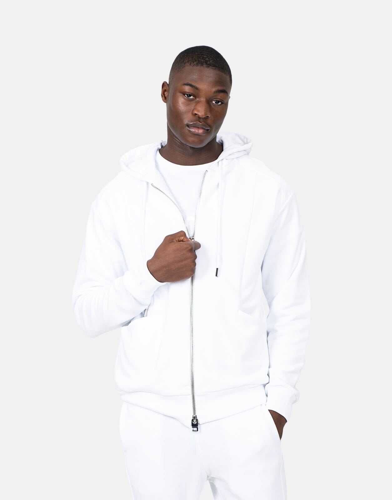 Les Hommes Zip White Sweatshirt - Subwear