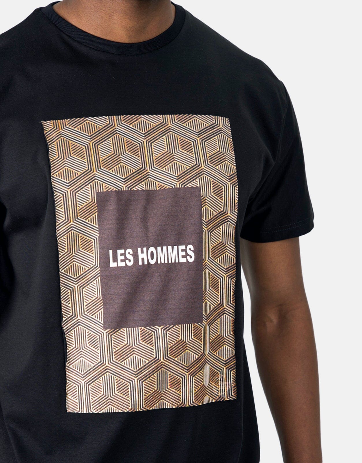Les Hommes Digital Print Black T-Shirt - Subwear