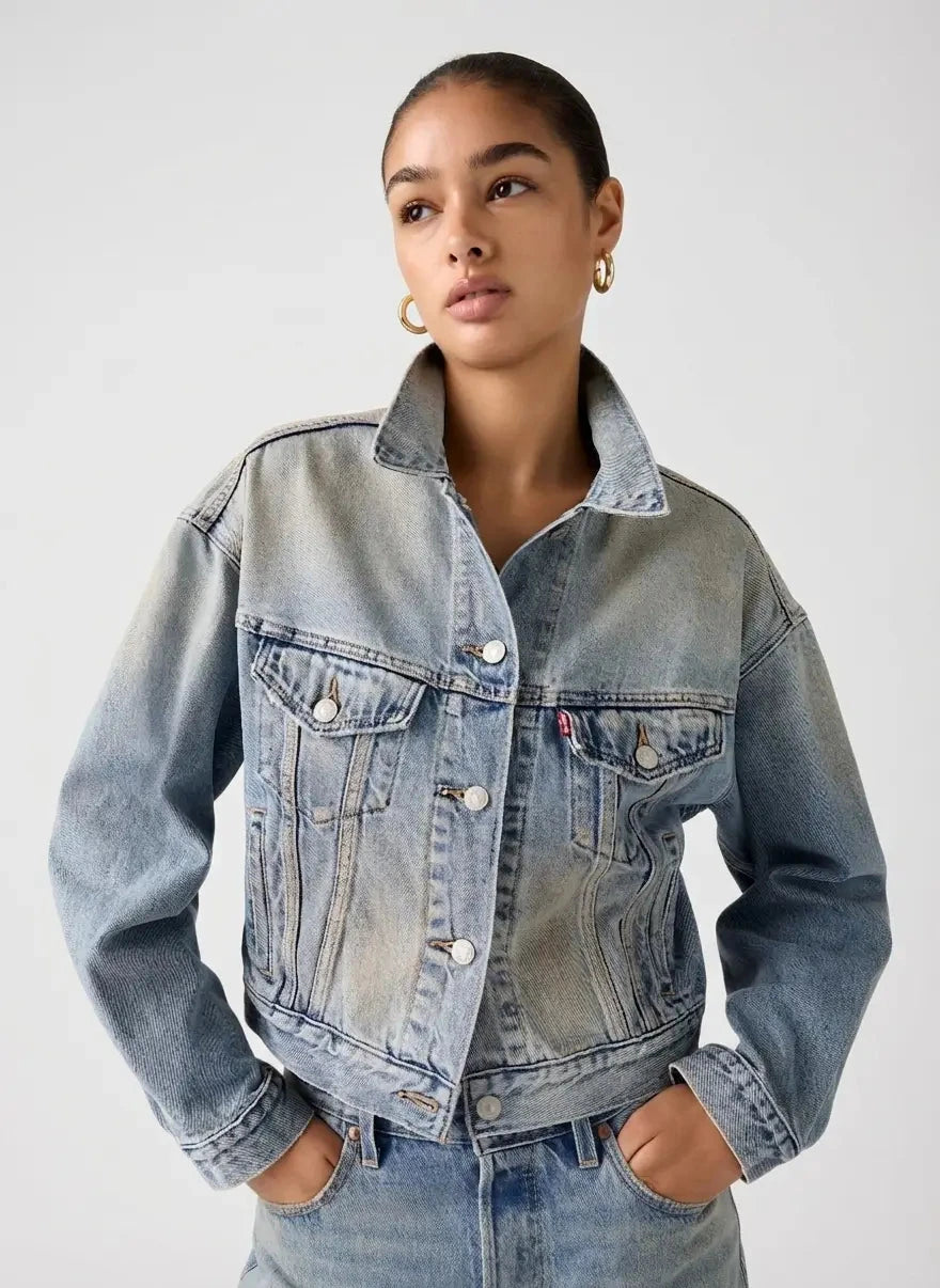 Levi's Shrunken 90's Med Indigo Trucker Denim Jacket - Subwear