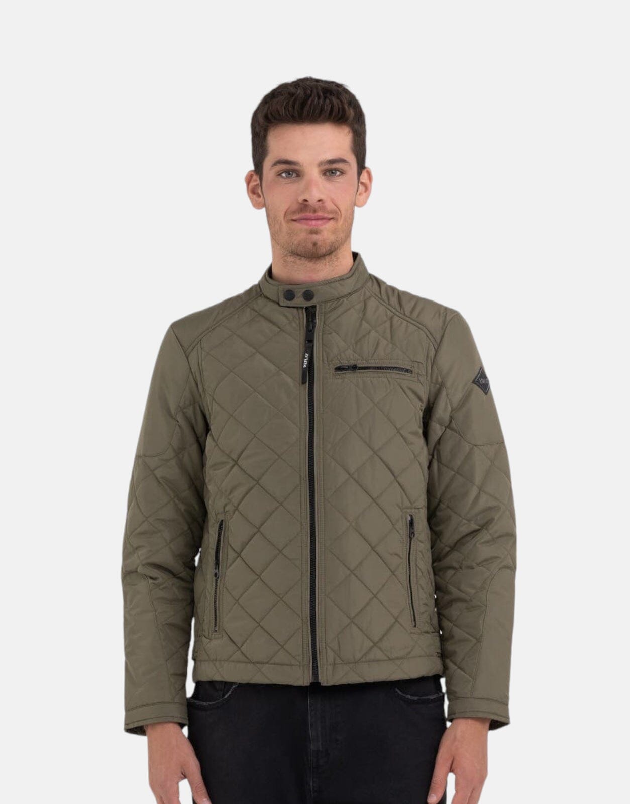 Replay Mid Weight Dark Olive Quilted Jacket - Subwear