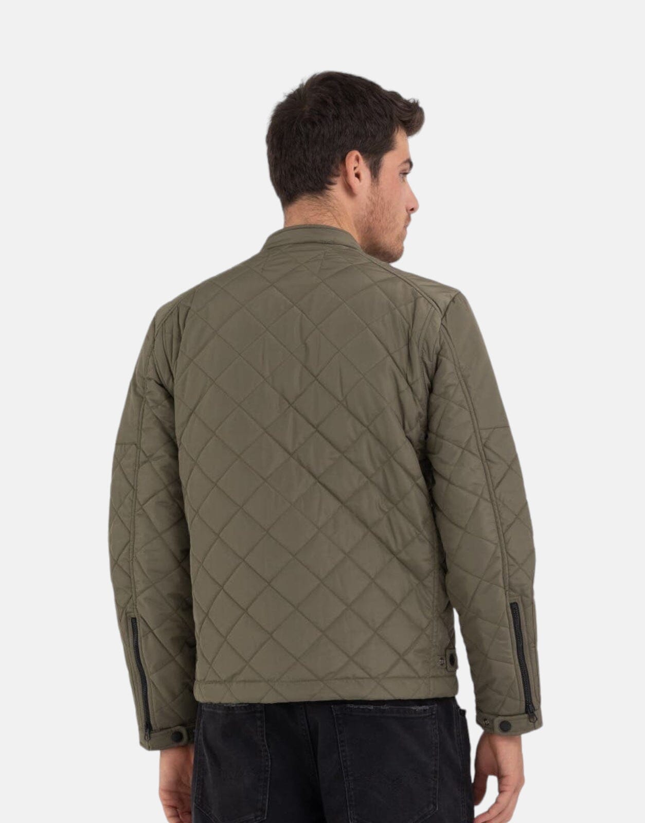 Replay Mid Weight Dark Olive Quilted Jacket - Subwear
