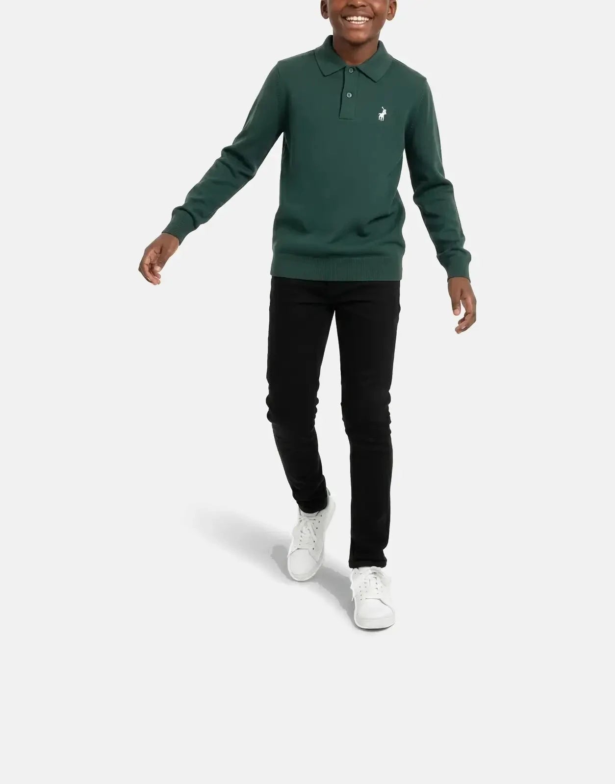 Polo Boys Sean Knitted Forest Green Golfer - Subwear