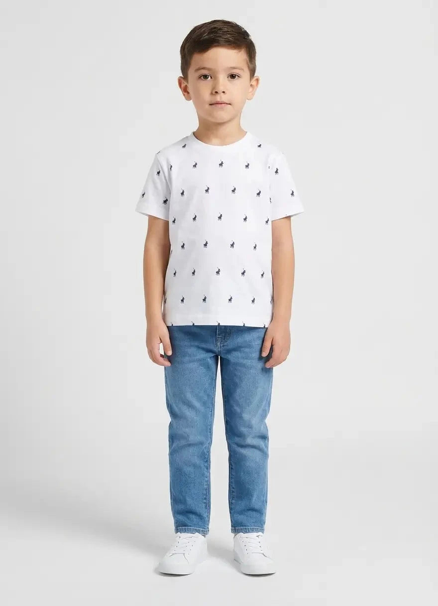Polo Boys Sebastian Monogram White T-Shirt - Subwear