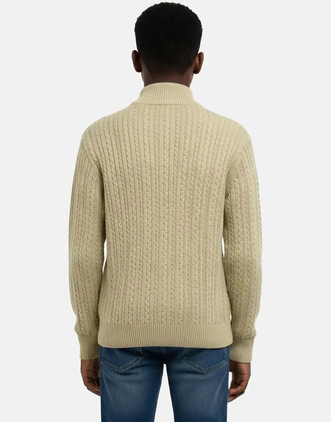 Polo Boys Simpiwe Quarter Zip Khaki Knitwear - Subwear