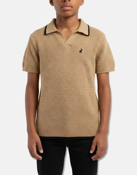 Polo Boys Sipho Knitted Camel Golfer