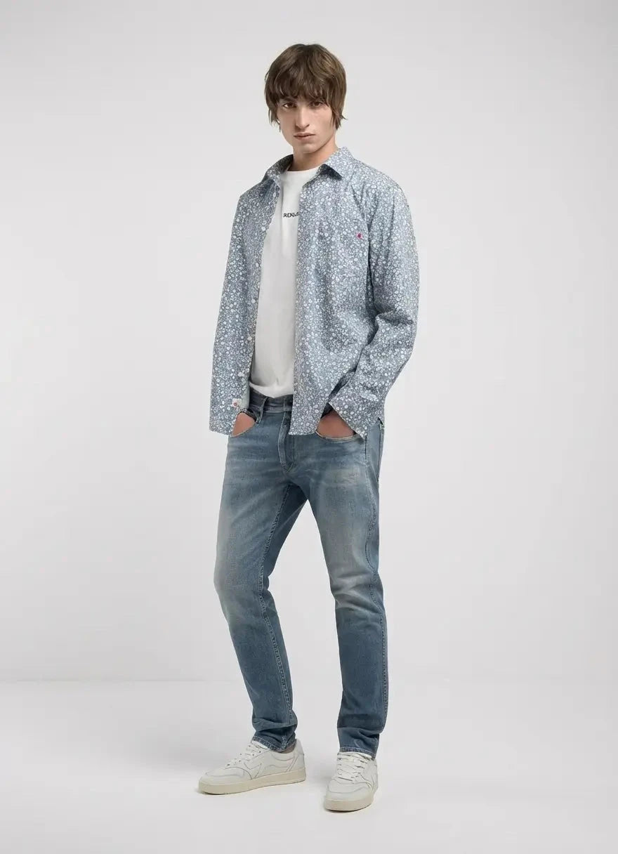 Replay Anbass Slim-Fit Medium Blue Jeans - Subwear