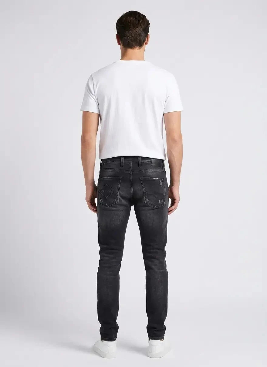 Replay Bronny Rip & Repair Black Delave Jeans - Subwear