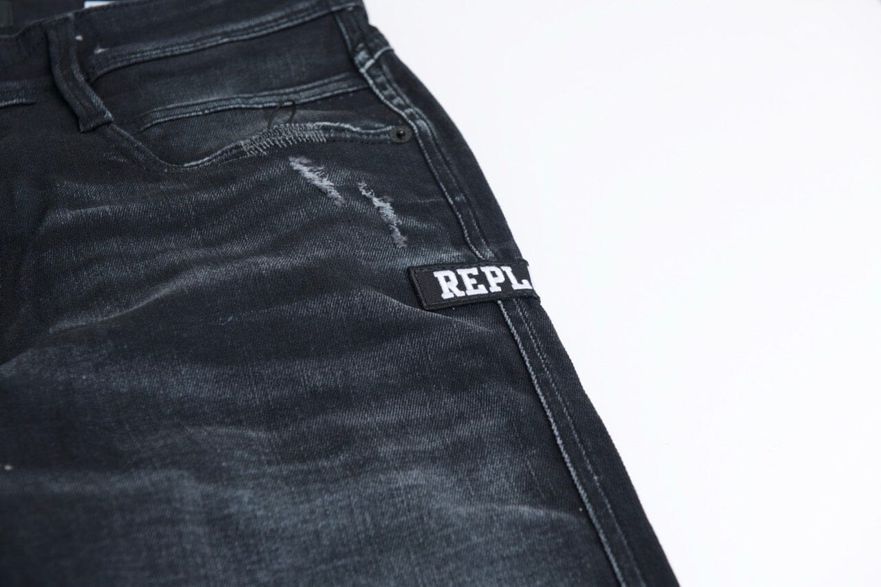 Replay Bronny Rip & Repair Black Delave Jeans - Subwear
