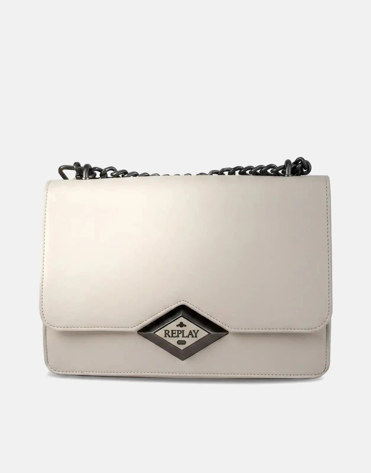 Replay Diamond Logo White Smoke Crossbody Bag - Subwear