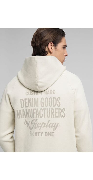 Replay Heavyweight Zipup Snow White Hoodie - Subwear