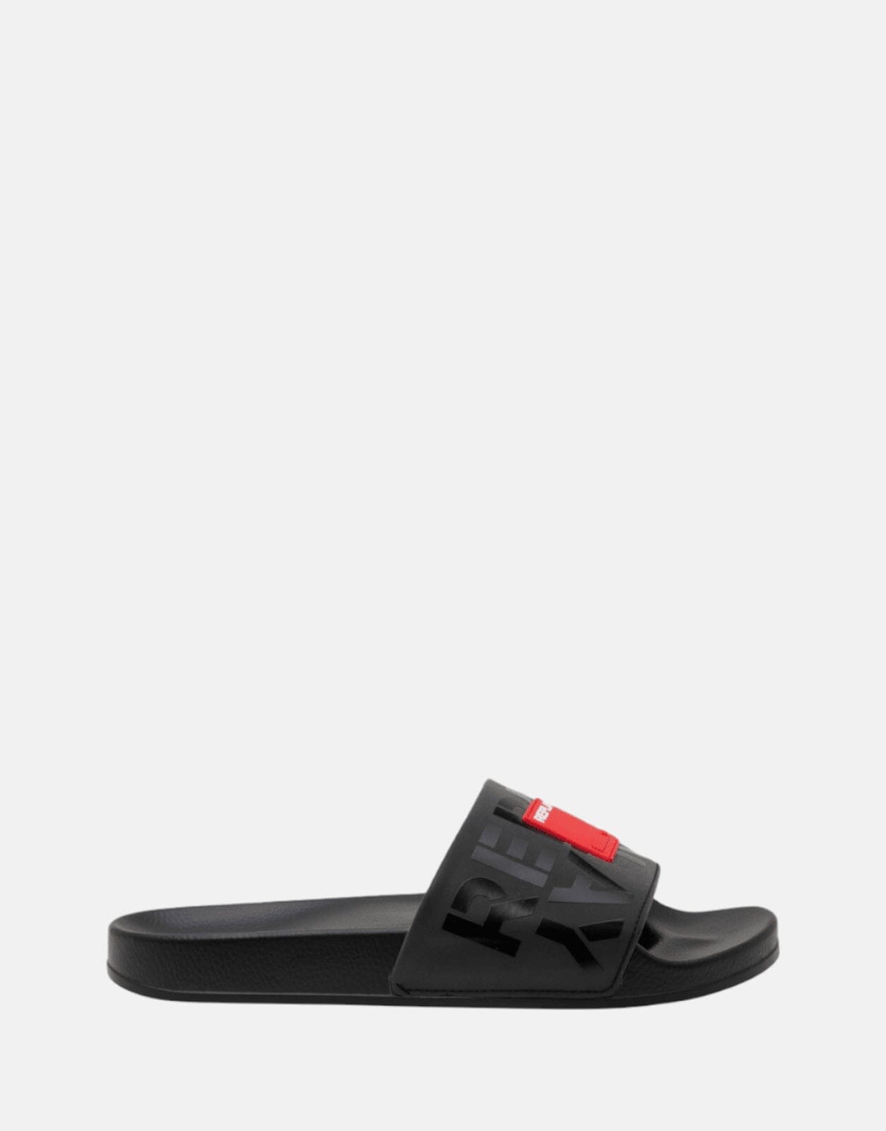 Replay Up Label Black/Red Slides - Subwear