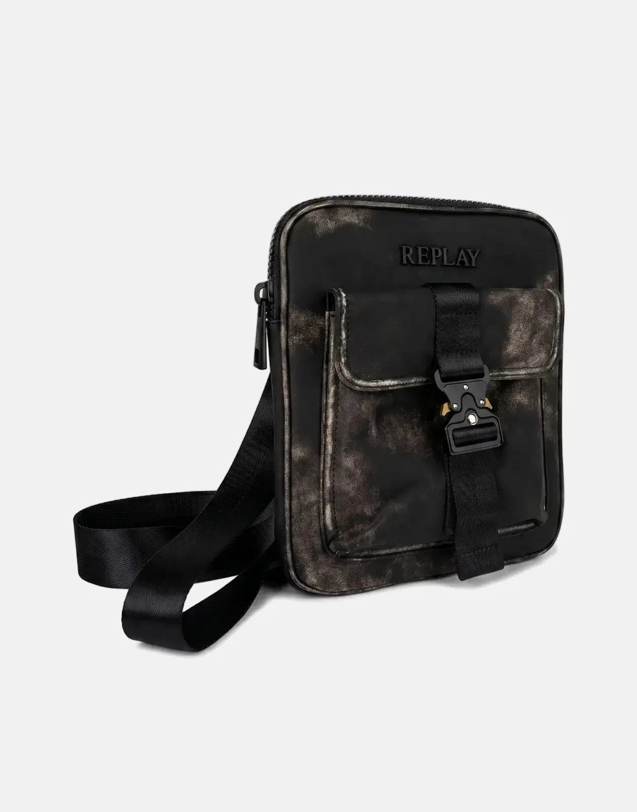 Replay Worn Leather Washed Black Purse - Subwear