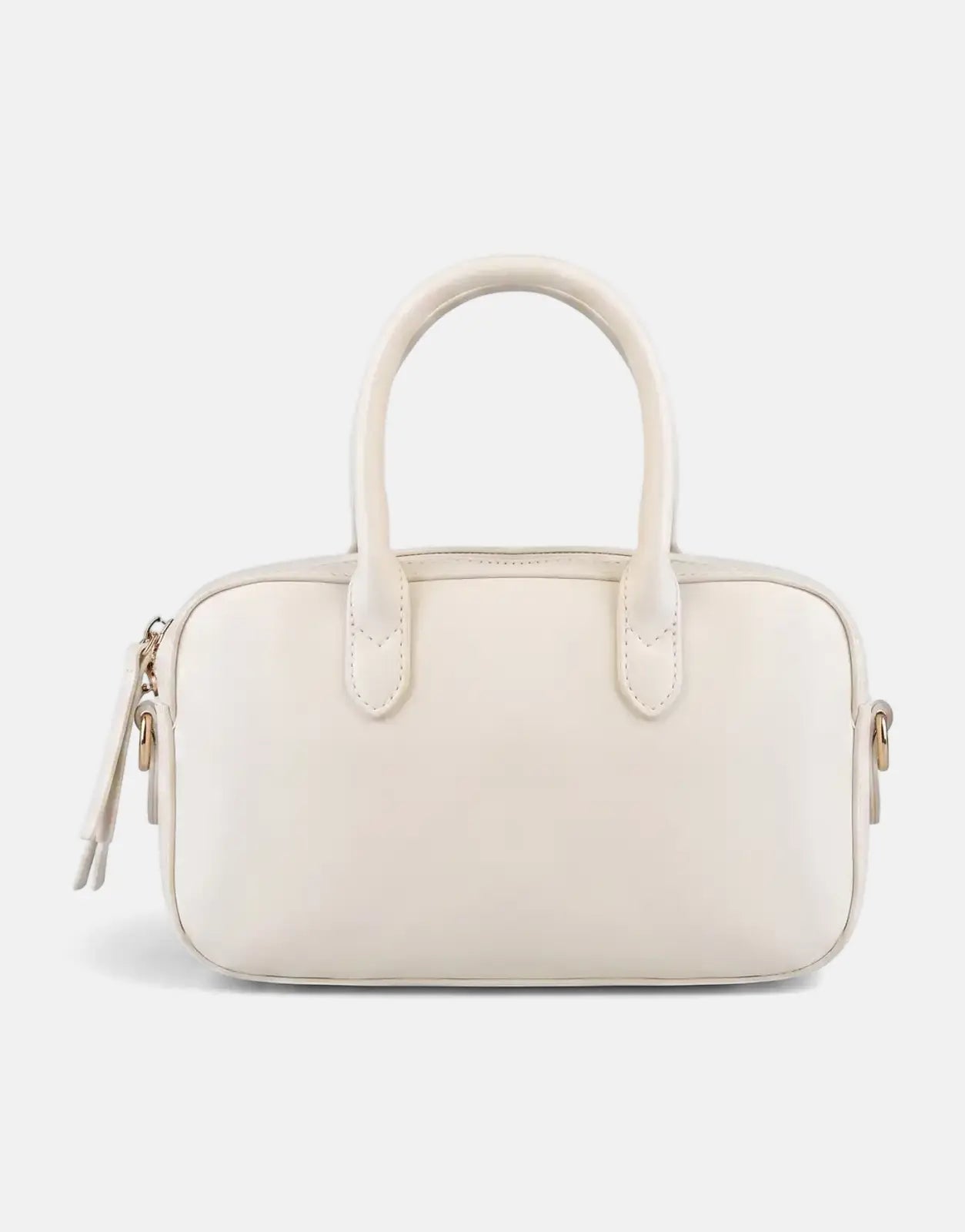 Sissy Boy Emory off-white rectangular handbag with double top handles, a zipper closure, and subtle gold-tone hardware,