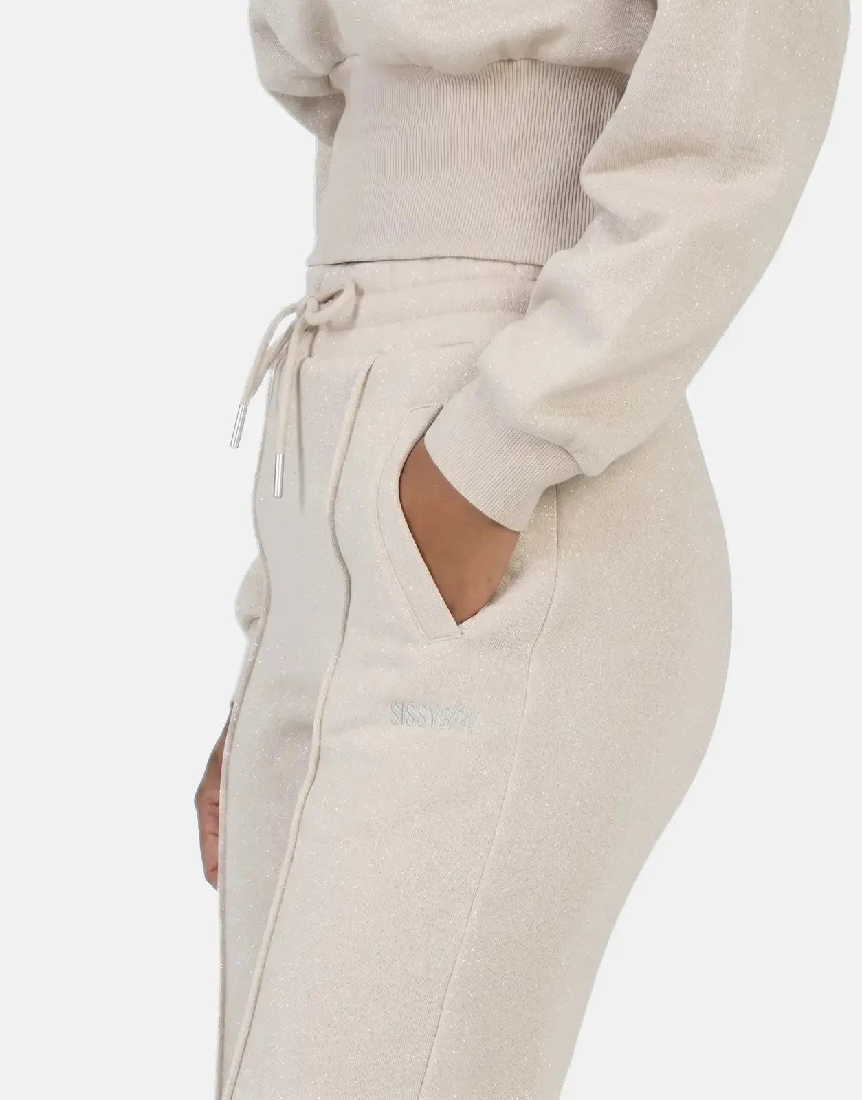 Sissy Boy Fables Glitter Fleece Wide Leg Stone Sweatpants - Subwear