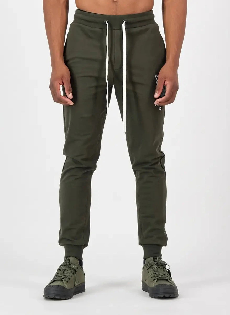 Men's Orion Fatigue Green Track Pants Joggers - SPCC