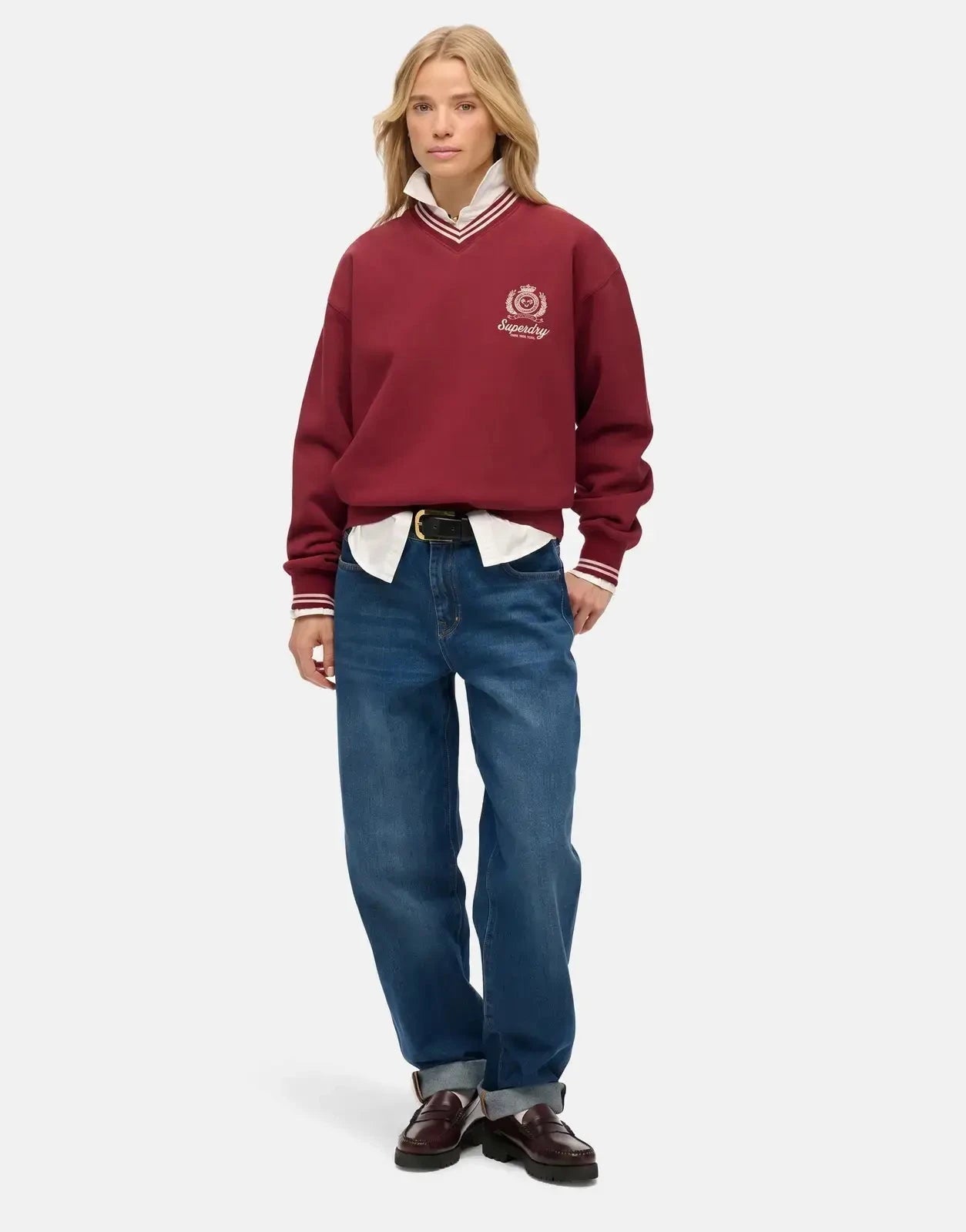 Superdry Country Club Loose Crew Stanton Red Sweatshirt - Subwear