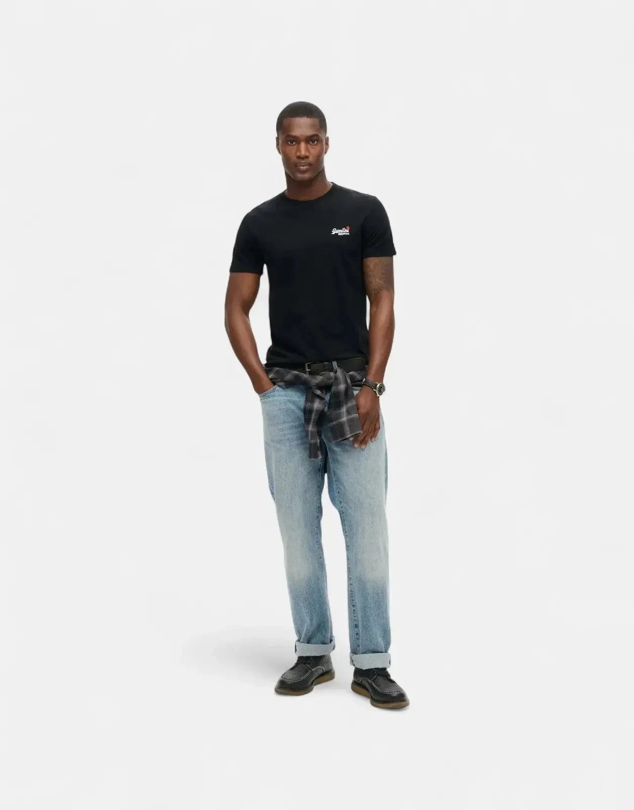 Superdry Essential Contrast EMB Black T-Shirt - Subwear
