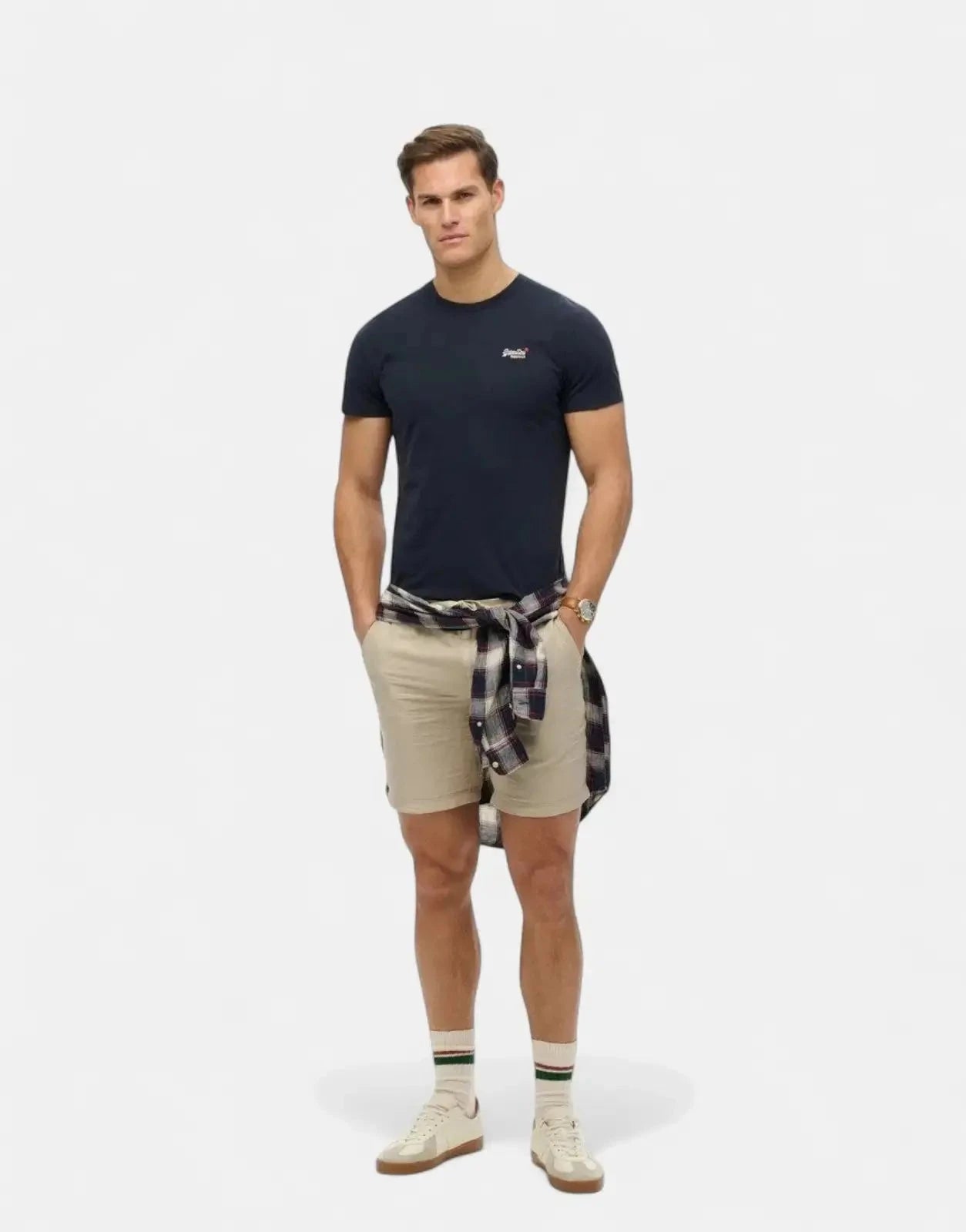 Superdry Essential Contrast EMB Eclipse Navy T-Shirt - Subwear