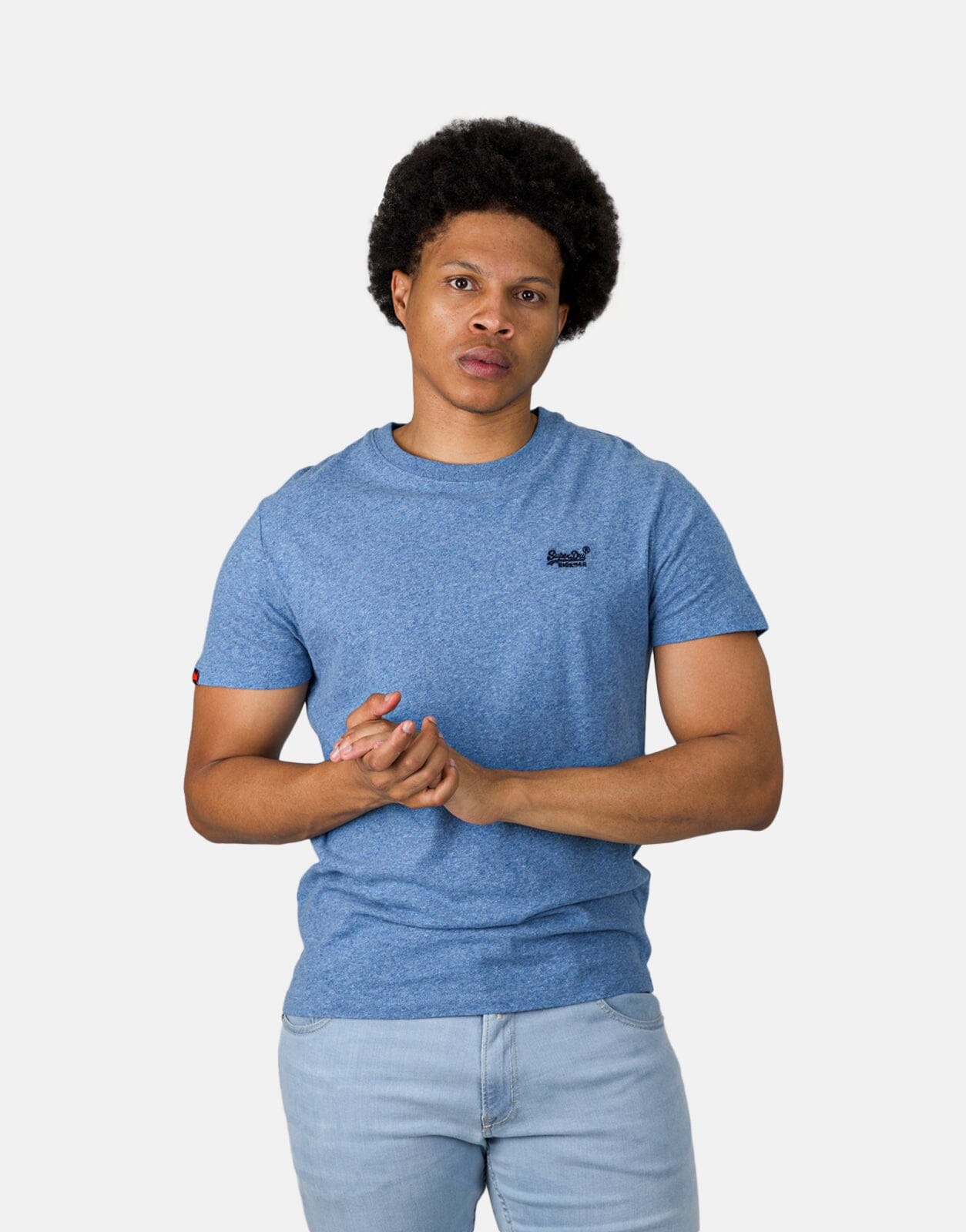 Superdry Essential Logo EMB Bright Blue Grit T-Shirt - Subwear