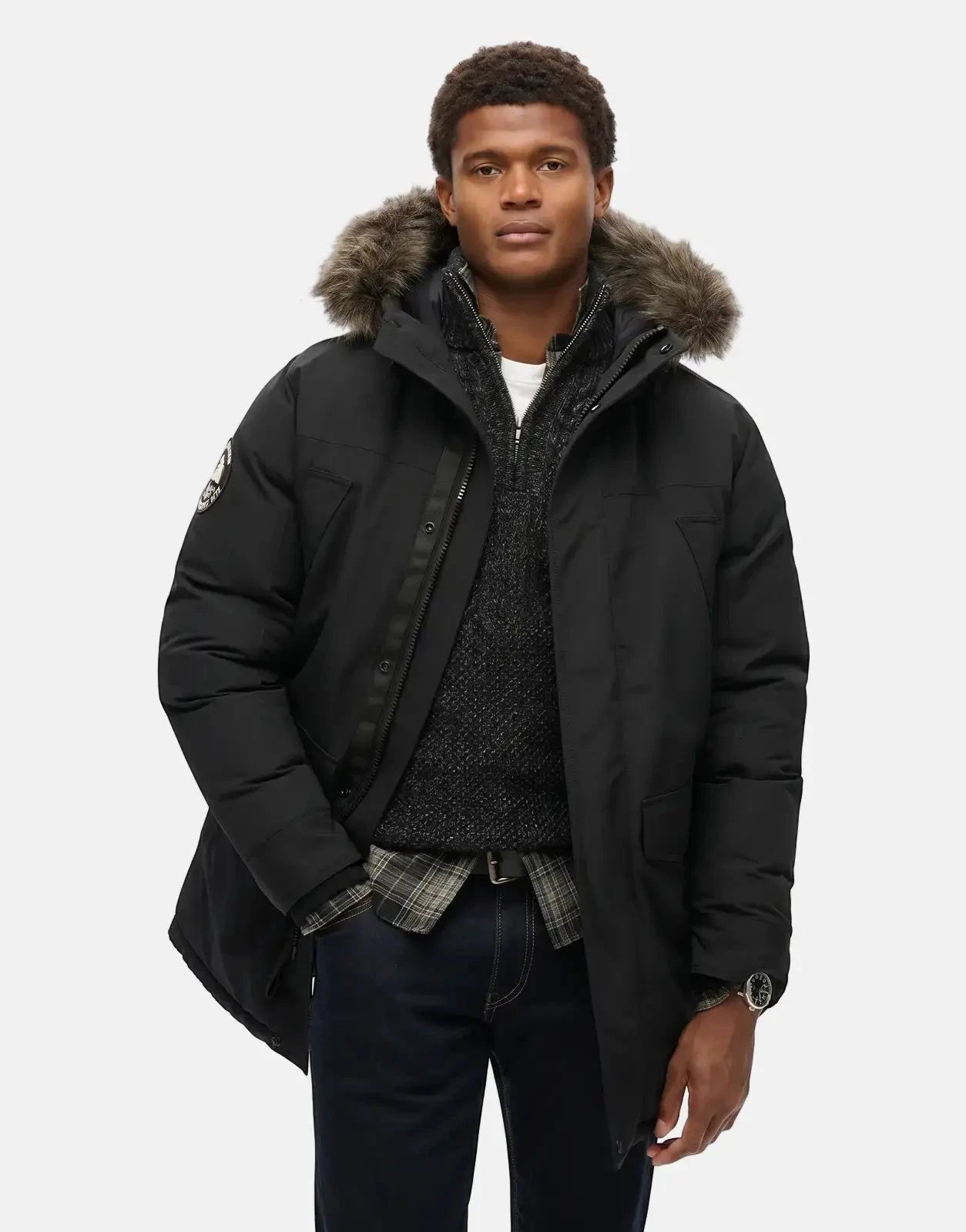 Superdry Everest 5 Baffle Black Puffer Jacket - Subwear