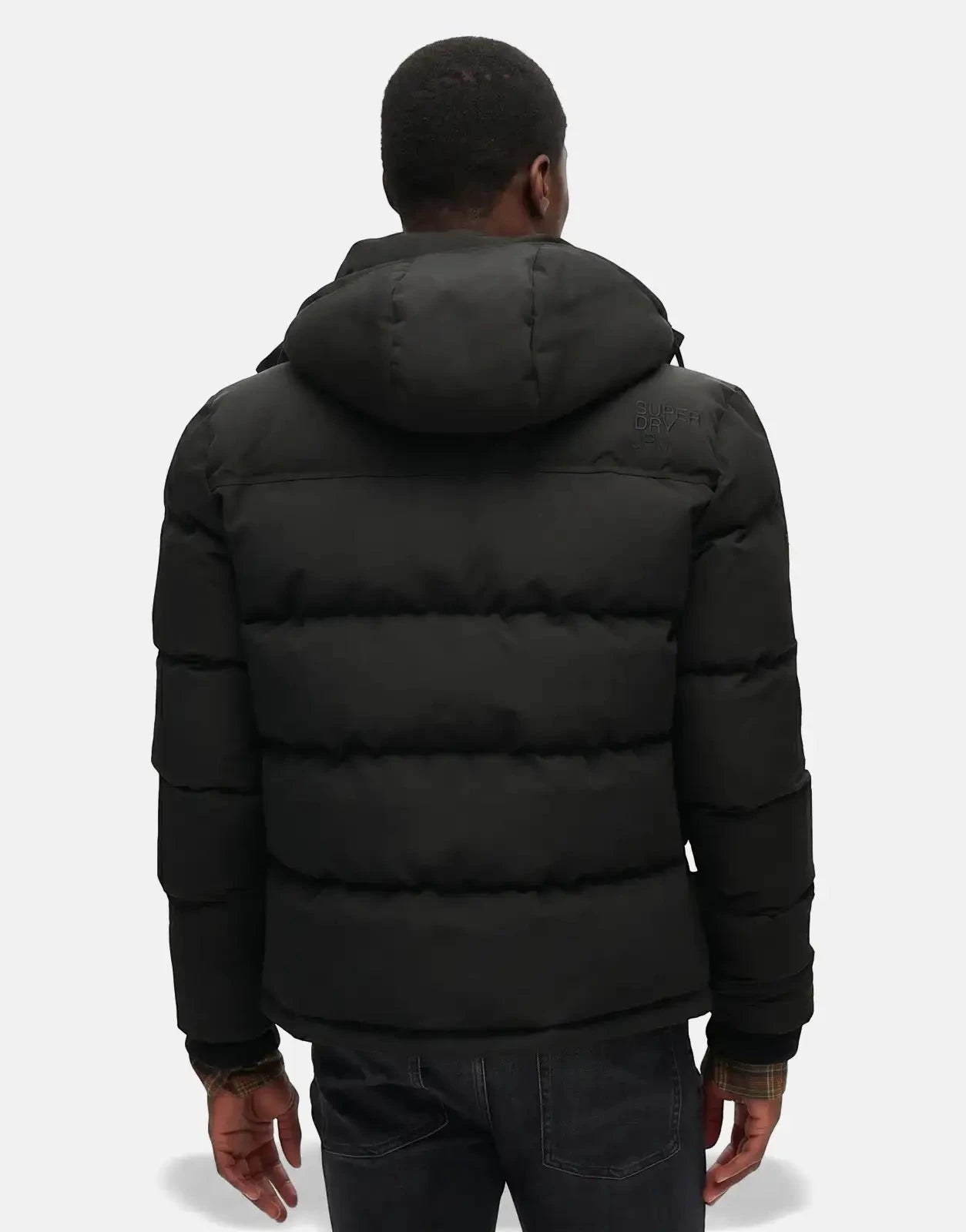 Superdry Everest Short Hooded Puffer Jet Black Jacket - Subwear