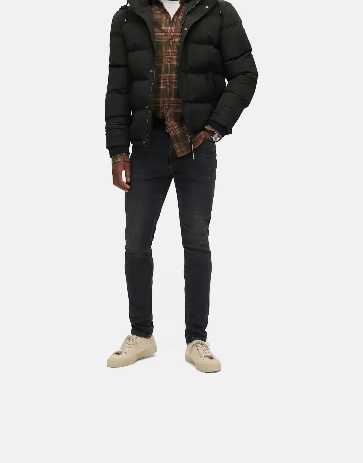 Superdry Everest Short Hooded Puffer Jet Black Jacket - Subwear