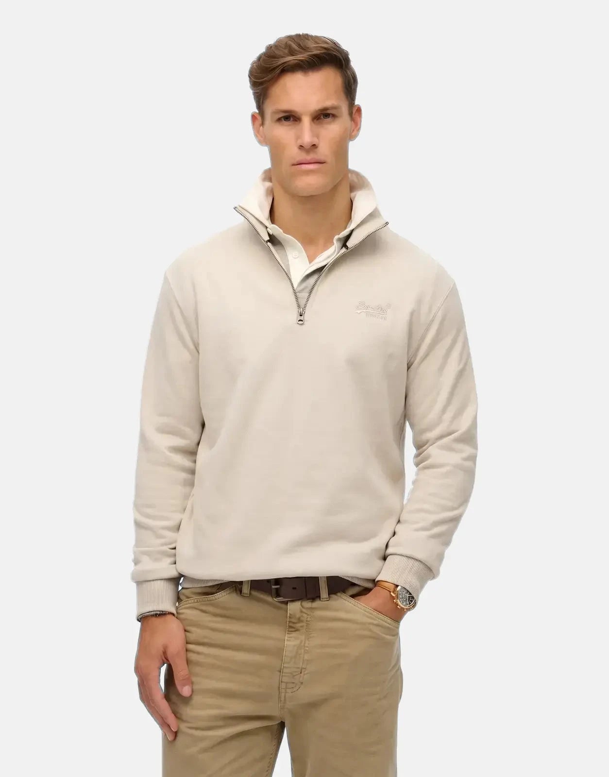 Superdry Henley Sweatshirt White - Subwear