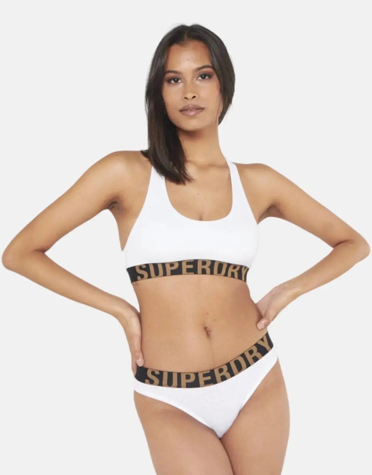 Superdry Organic Cotton Large Logo Crop Bralette - Subwear